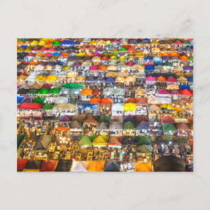 Cartes Pour Fêtes Annuelles Marché alimentaire de rue Rod Fai Bangkok Thaïland