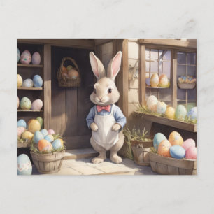 Cartes Pour Fêtes Annuelles Marché aux oeufs de lapin de Pâques Vintage Pâques