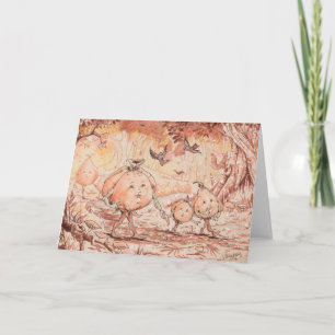 Cartes Pour Fêtes Annuelles Marche citrouille