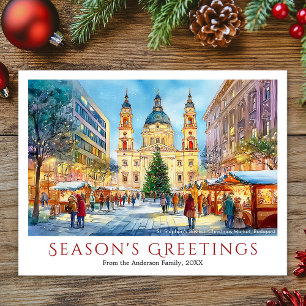 Cartes Pour Fêtes Annuelles Marché de Noël de la Basilique de Budapest à l'aqu