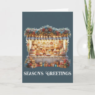 Cartes Pour Fêtes Annuelles Marché de Noël Kiosque de Friandises Vœux de la Sa