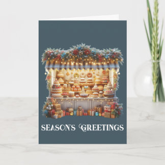 Cartes Pour Fêtes Annuelles Marché de Noël Kiosque de Friandises Vœux de la Sa