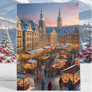 Cartes Pour Fêtes Annuelles Marché de Noël vintage allemand