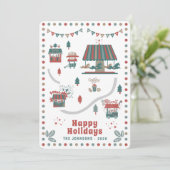 Cartes Pour Fêtes Annuelles Marché Whimsical moderne de Noël Carnaval (Debout devant)