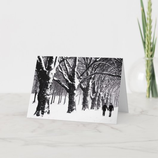 Cartes Pour Fêtes Annuelles Marcher à travers la neige (Devant)