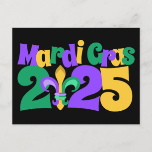 Cartes Pour Fêtes Annuelles Mardi Gras 2025 fleur-de-lis