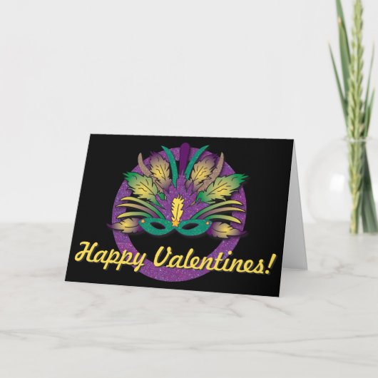 Cartes Pour Fêtes Annuelles Mardi Gras Mask Valentines (Devant)