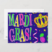 CARTES POUR FÊTES ANNUELLES MARDI GRAS VALENTINES (Devant / Derrière)