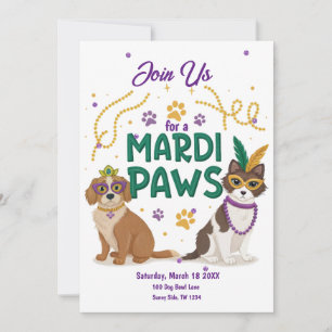 Cartes Pour Fêtes Annuelles Mardi Paws Cute Mardi Gras Pups