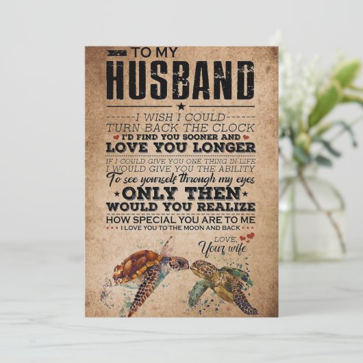 Cartes Pour Fêtes Annuelles Mari à mon mari aime toi plus longtemps (Debout devant)