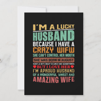 Cartes Pour Fêtes Annuelles Mari Échance Femme Folle Août Femme Anniversaire