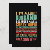 Cartes Pour Fêtes Annuelles Mari Élu Femme Folle Août Femme Anniversaire (Devant / Derrière)