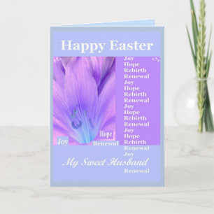 Cartes Pour Fêtes Annuelles MARI - Joyeuses Pâques avec le lis - pourpre et
