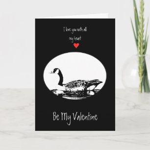 Cartes Pour Fêtes Annuelles Mari Valentine Love Canada Goose Silhouette Art