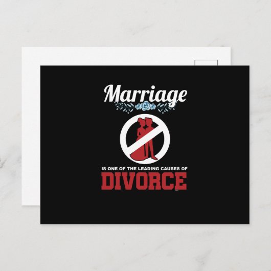 Cartes Pour Fêtes Annuelles Mariage amusant Sarcasme Sarcastique Divorce décla (Devant / Derrière)