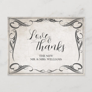 Cartes Pour Fêtes Annuelles Mariage Black Art Déco vintage Merci