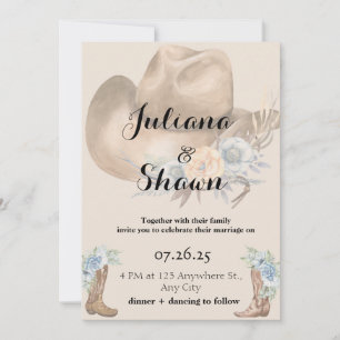 Cartes Pour Fêtes Annuelles Mariage campagnard de la ville