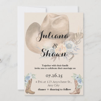 Cartes Pour Fêtes Annuelles Mariage campagnard de la ville