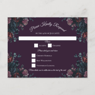 Cartes Pour Fêtes Annuelles Mariage de automne floral pourpre