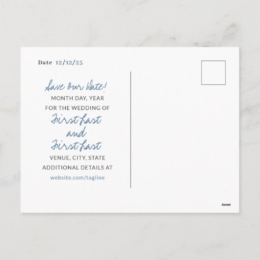 Cartes Pour Fêtes Annuelles Mariage de destination Enregistrer la date - Style (Dos)