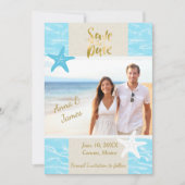 Cartes Pour Fêtes Annuelles Mariage de destination plage Enregistrer la date (Devant)