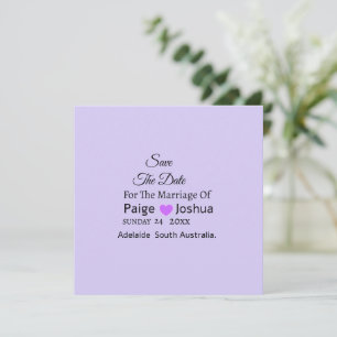Cartes Pour Fêtes Annuelles Mariage de typographie moderne Twist lavande 