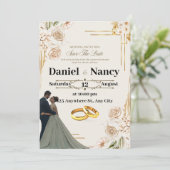 Cartes Pour Fêtes Annuelles Mariage d'invitation (Debout devant)