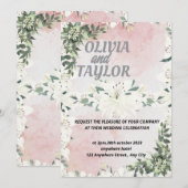 Cartes Pour Fêtes Annuelles Mariage d'invitation de script mou (Devant / Derrière)