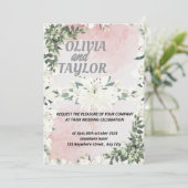 Cartes Pour Fêtes Annuelles Mariage d'invitation de script mou (Debout devant)