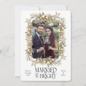 Cartes Pour Fêtes Annuelles Mariage d'ornements dorés et mariés (Devant)
