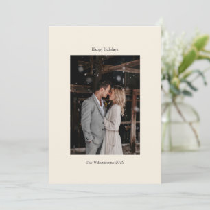 Cartes Pour Fêtes Annuelles Mariage Élégant Crème Ivoire Minimaliste Photo Per