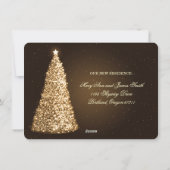 Cartes Pour Fêtes Annuelles Mariage Élégant de Noël à la Fuite Or (Dos)