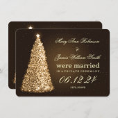 Cartes Pour Fêtes Annuelles Mariage Élégant de Noël à la Fuite Or (Devant / Derrière)