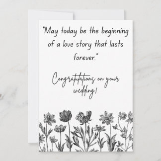 Cartes Pour Fêtes Annuelles Mariage floral noir et blanc célébrant