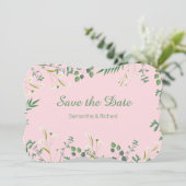 Cartes Pour Fêtes Annuelles Mariage frontalier floral délicat (Debout devant)