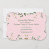 Cartes Pour Fêtes Annuelles Mariage frontalier floral délicat (Dos)