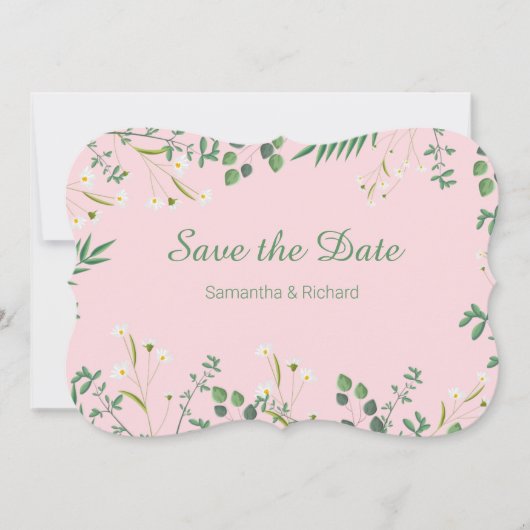 Cartes Pour Fêtes Annuelles Mariage frontalier floral délicat (Devant)