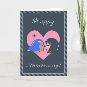 Cartes Pour Fêtes Annuelles Mariage gay lesbien couple Anniversaire LGBTQ Amou