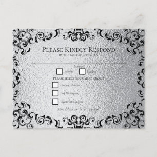 Cartes Pour Fêtes Annuelles Mariage gothique noir argenté