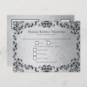 Cartes Pour Fêtes Annuelles Mariage gothique noir argenté (Devant / Derrière)