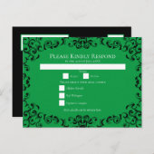 Cartes Pour Fêtes Annuelles Mariage gothique vert et noir (Devant / Derrière)