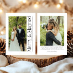 Cartes Pour Fêtes Annuelles Mariage minimal et mariage de Noël Photo Nouveaux<br><div class="desc">Célébrez l'amour et la saison avec la Mini Merry & Marié Christmas Photo Newlyweds Holiday Card. Conçue avec une disposition simple et moderne qui met en évidence votre photo préférée, cette carte est parfaite pour les jeunes mariés pour partager leur premier Noël ensemble. Un moyen sincère de répandre la joie,...</div>