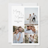 Cartes Pour Fêtes Annuelles Mariage multi-photo à script minimal moderne (Devant)