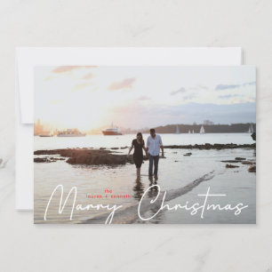Cartes Pour Fêtes Annuelles Mariage Noël Blanc moderne main écrite Photo