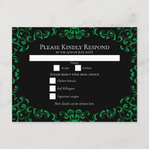 Cartes Pour Fêtes Annuelles Mariage noir vert