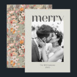 Cartes Pour Fêtes Annuelles Mariage Photo Bohème Floral Taupe Sauge Rustique<br><div class="desc">Carte de Noël personnalisée Mariage Bohème Floral Vert Sauge et Taupe</div>
