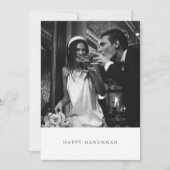 Cartes Pour Fêtes Annuelles Mariage photo de Hanukkah noir moderne minimaliste (Devant)