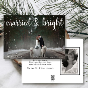 Cartes Pour Fêtes Annuelles Mariage photo Marry & Bright Snow 2