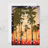 Cartes Pour Fêtes Annuelles Mariage photo Retro Tropical Beach Palm Trees (Devant)