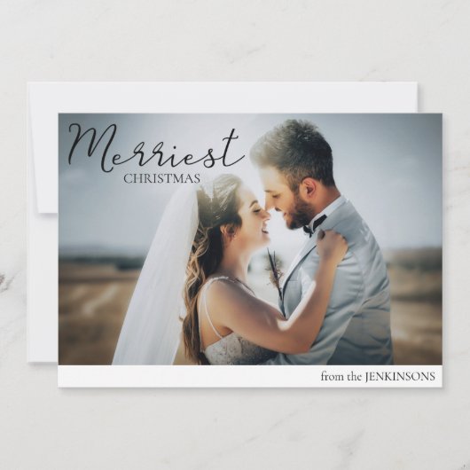 Cartes Pour Fêtes Annuelles Mariage Photos Merriest Christmas Holiday Card (Devant)